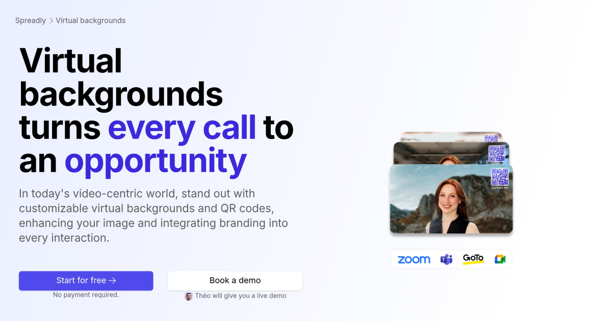 Virtual Backgrounds with QR Code • Spreadly