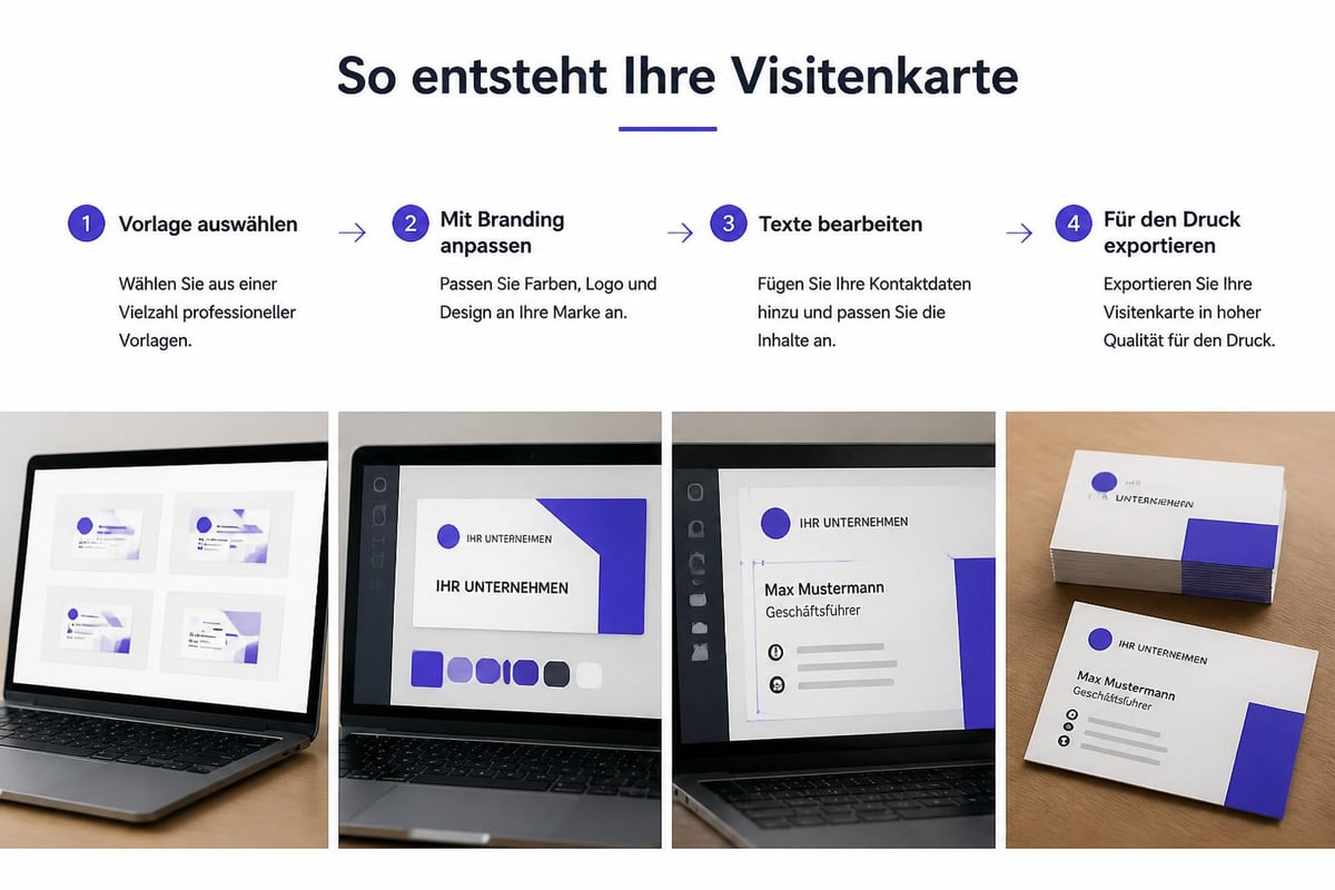 Visitenkarten Design Software Workflow