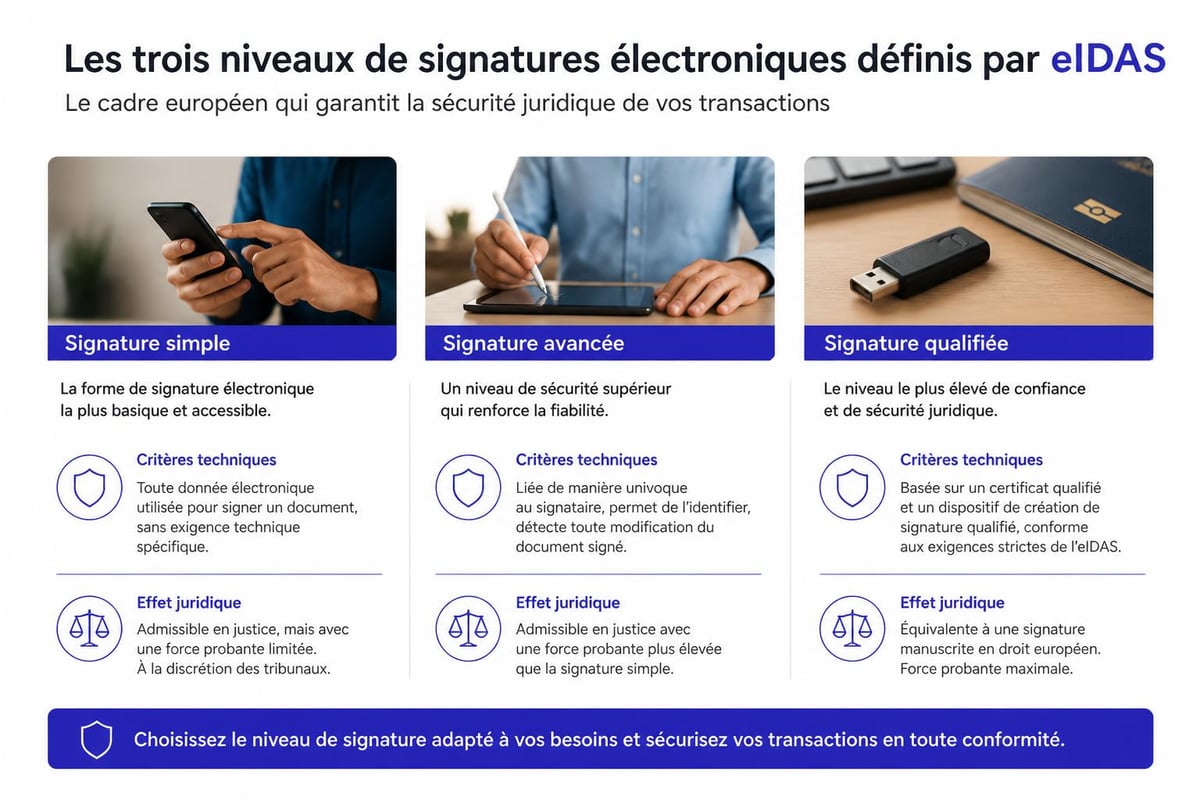 Règlement eIDAS et niveaux de signatures