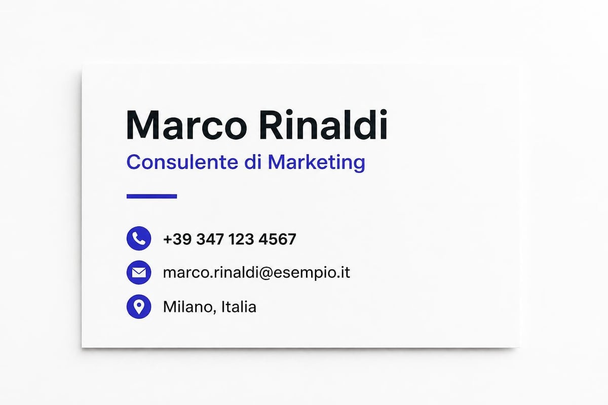 Gerarchia tipografica biglietti da visita