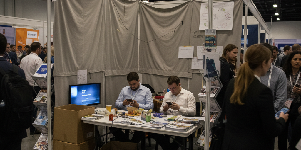 Professional trade fair booth showing common mistakes