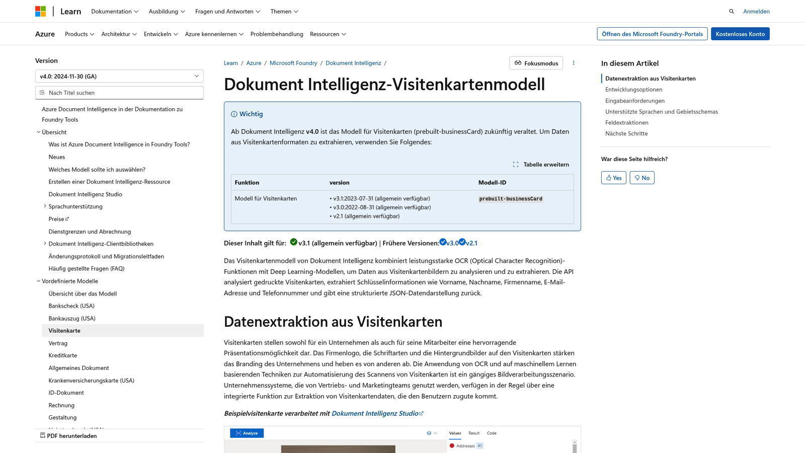 Microsoft Azure Document Intelligence