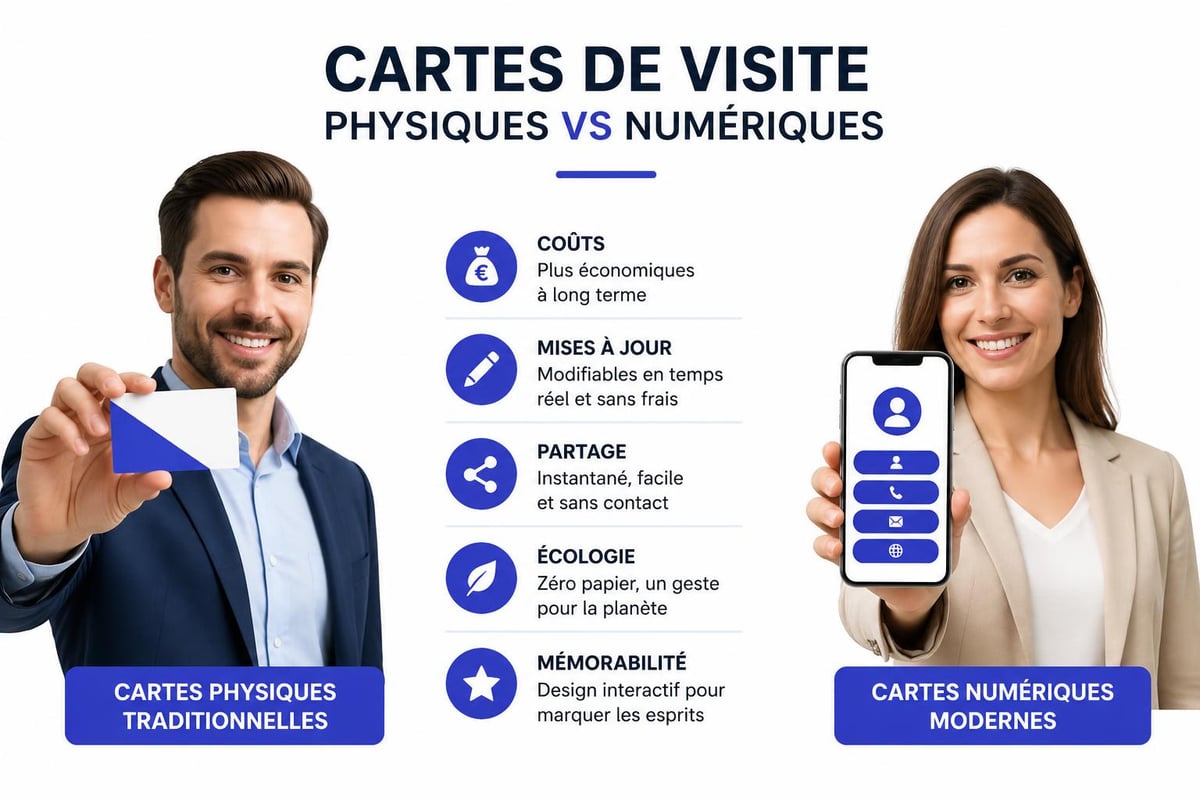 Comparaison cartes physiques numériques