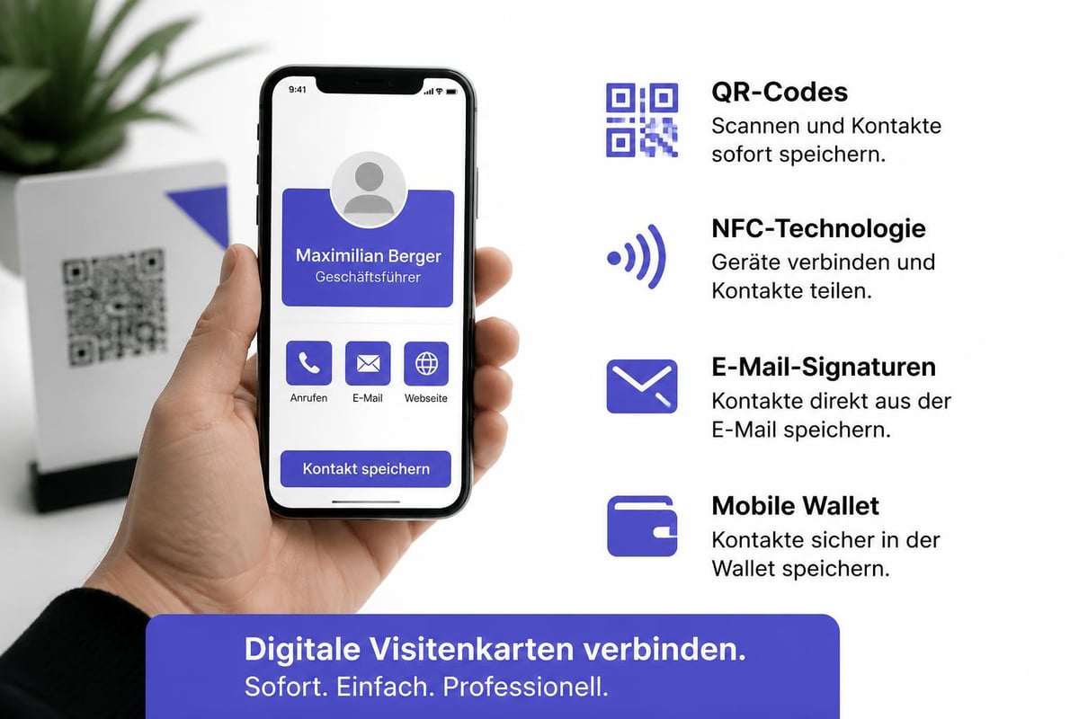Digitale Visitenkarten teilen