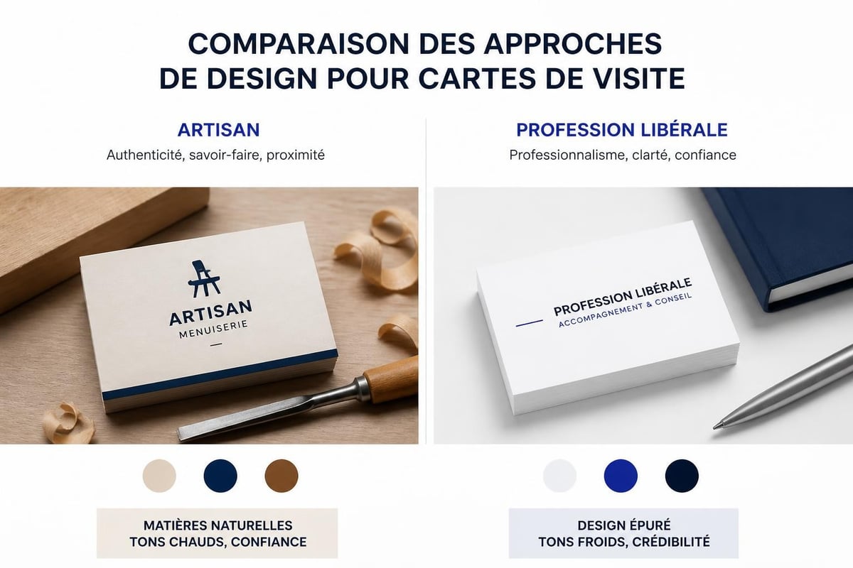 Différences sectorielles cartes de visite