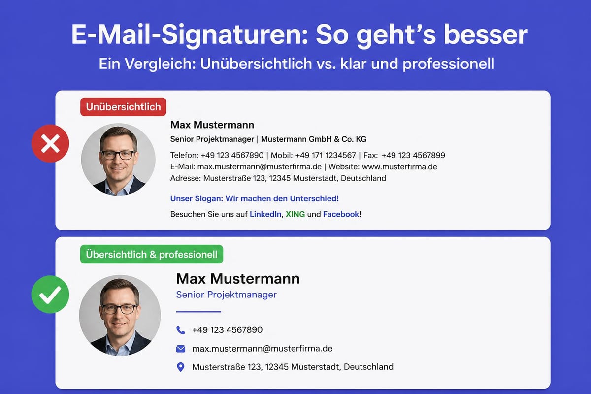 Email signature design comparison