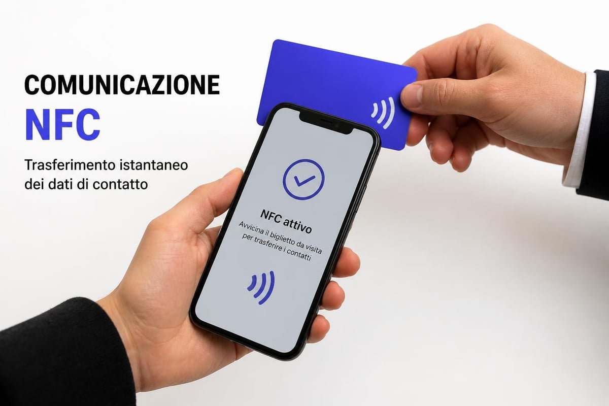Processo di scambio contatti tramite NFC
