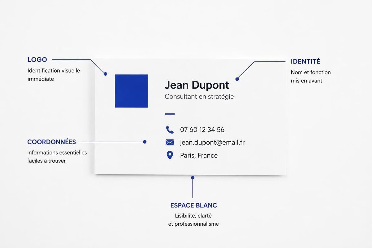 Éléments clés d'une carte de visite