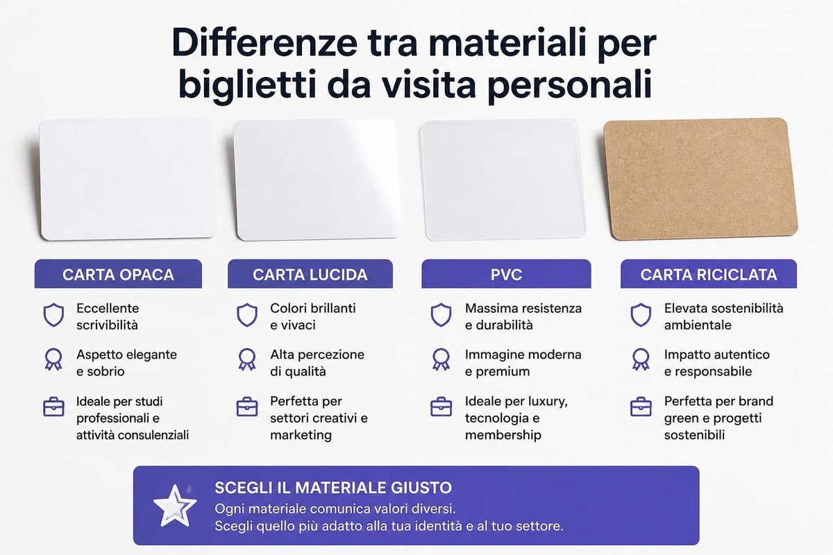 Comparazione materiali biglietti