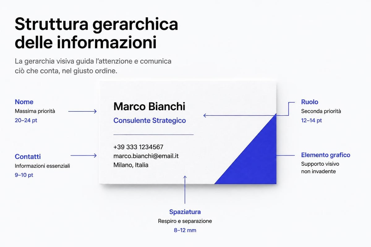 Organizzazione informazioni biglietto da visita