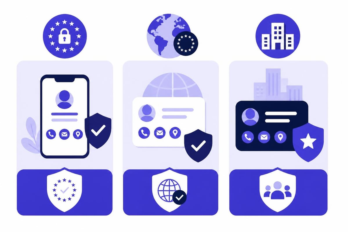 Digital business card platform types