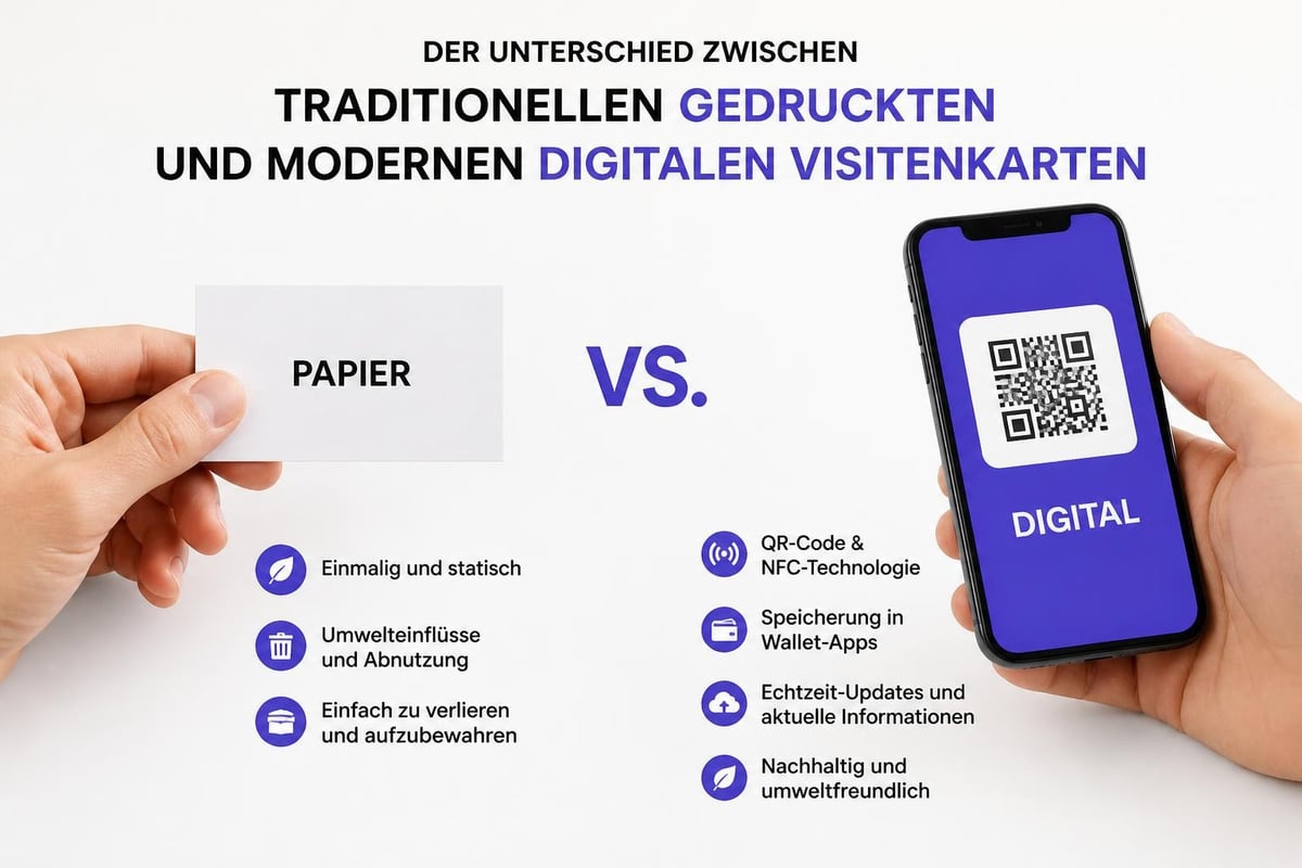 Digitale vs. traditionelle Visitenkarten