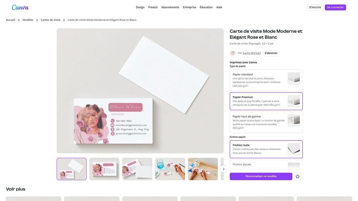 8 Modèles De Carte De Visite Inspirants À Découvrir En 2025 - Carte De Visite Mode Moderne Et Élégant Rose Et Blanc – Canva