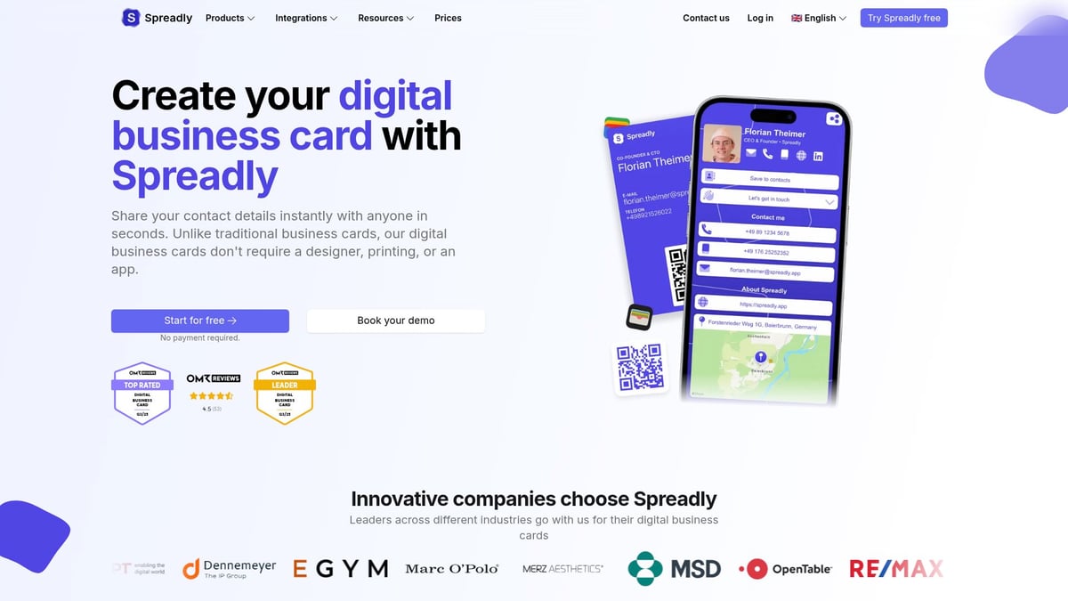 Qr Code Business Card Guide: The Essential 2026 Handbook - Spreadly: All-in-One Digital QR Code Business Card Solution