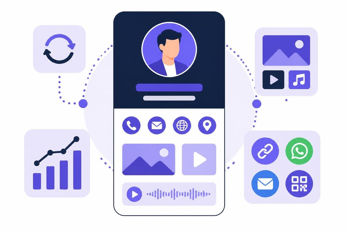 Digital business card features