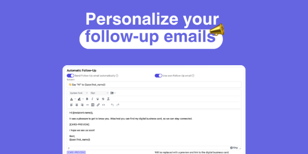 How to Customize Follow-Up Emails on Your Digital Business Card with Auto-Translation