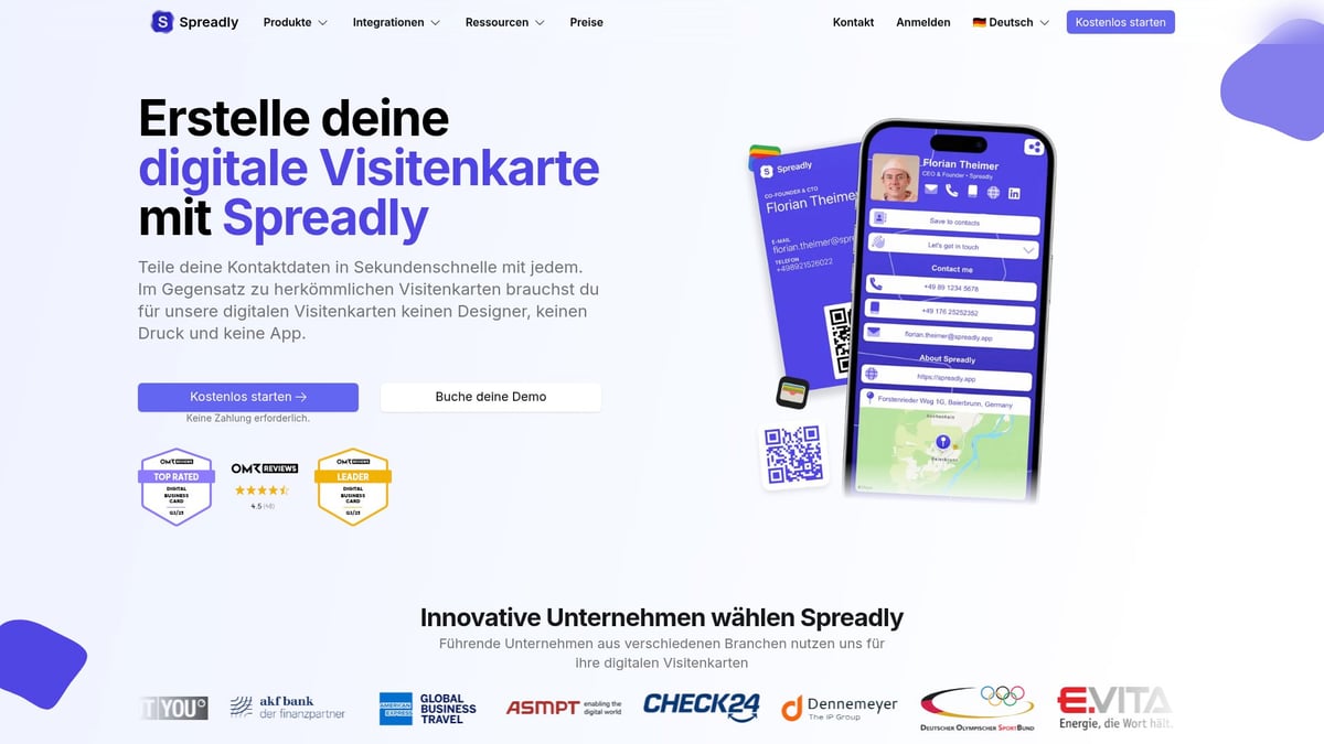 Visitenkarten Erstellen Mit Eigenem Logo: Der Guide 2025 - Digitale Visitenkarten mit Spreadly erstellen