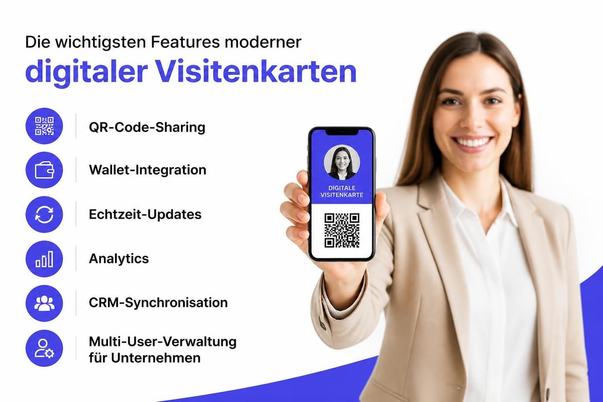 Funktionen digitaler Visitenkarten
