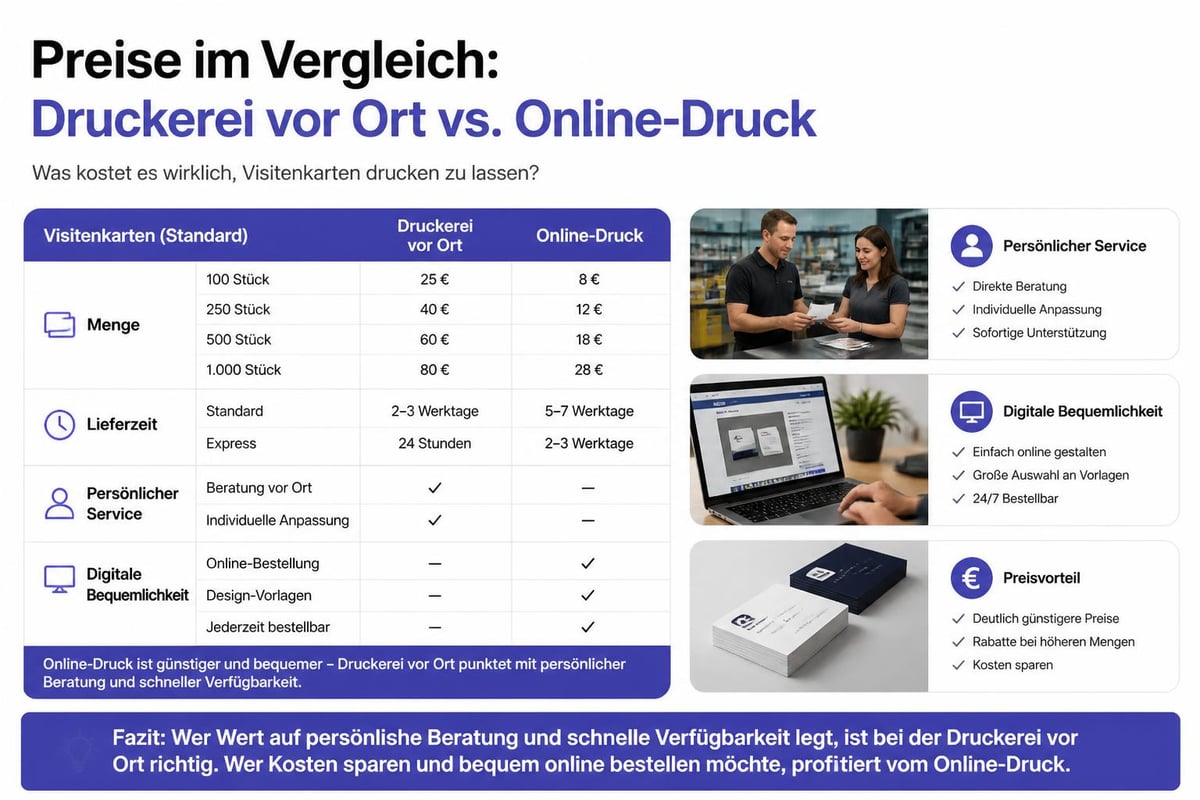 Preisvergleich Online vs. lokal