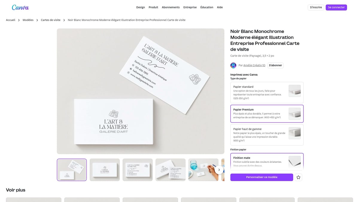 8 Carte De Visite Modèles Tendance À Découvrir En 2026 - Carte de visite minimaliste noir et blanc – Canva