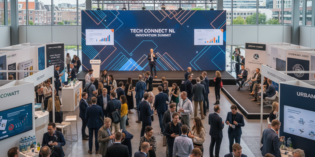 Conferencias de startups en los Países Bajos con emprendedores haciendo networking