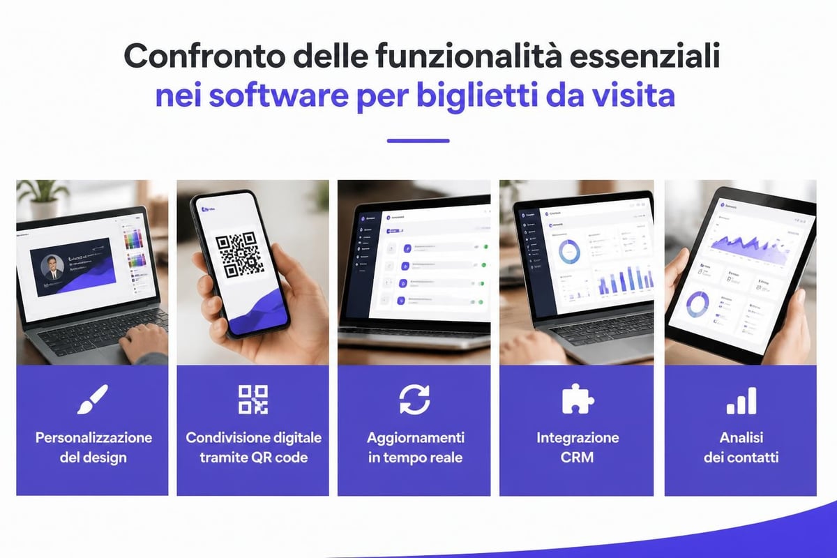 Funzionalità software biglietti da visita