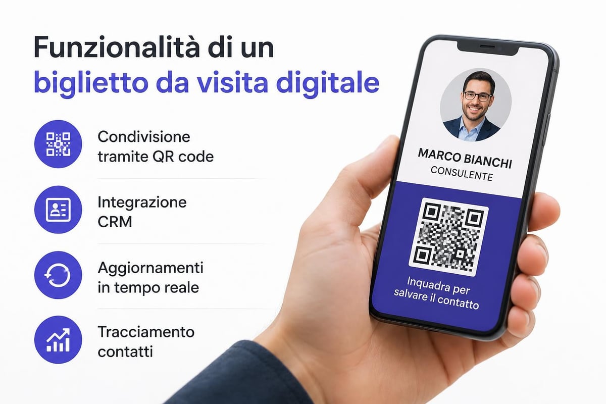Biglietto da visita digitale condivisione