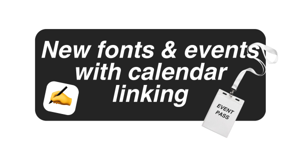 Own company logo, new fonts & events with calendar linking