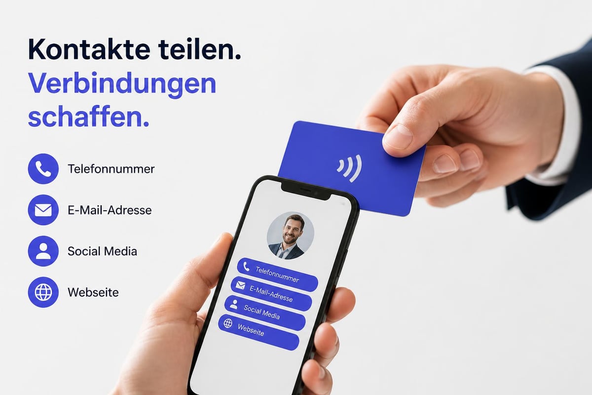 NFC-Visitenkarte teilt Kontaktdaten