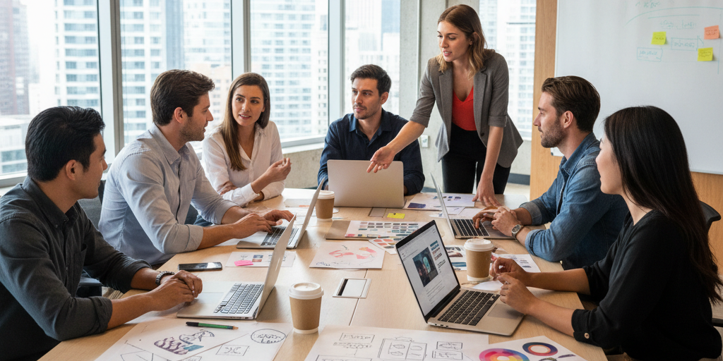 Team collaboration on brand strategy development