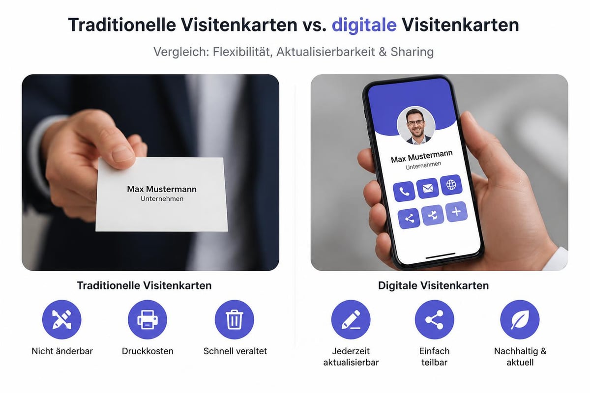 Digitale vs. gedruckte Visitenkarten