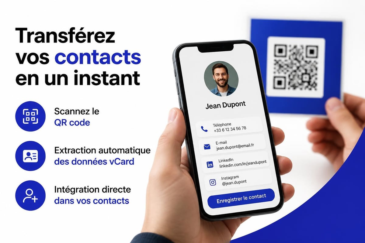 QR code business card scanning