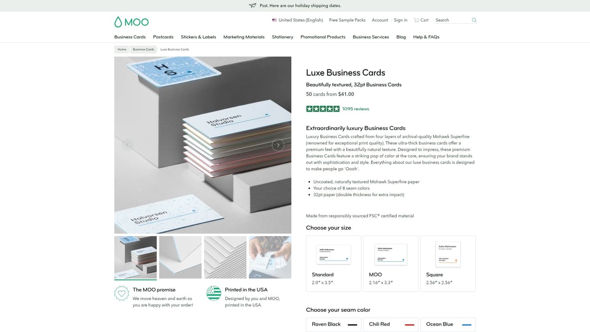 8 Top Business Cards For Professionals In 2026 - Moo Luxe Business Cards