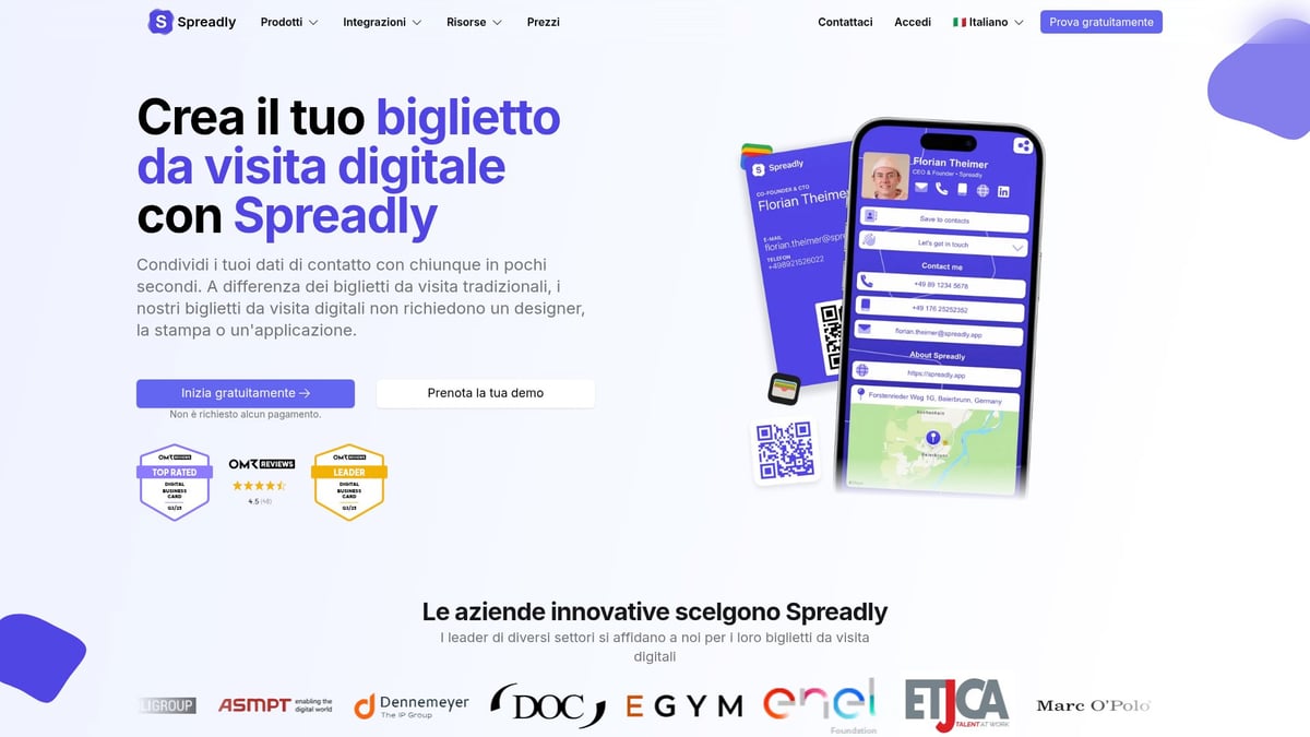 Guida 2025: Biglietti Da Visita Con Logo Professionali - Biglietti da visita digitali con Spreadly: innovazione e branding
