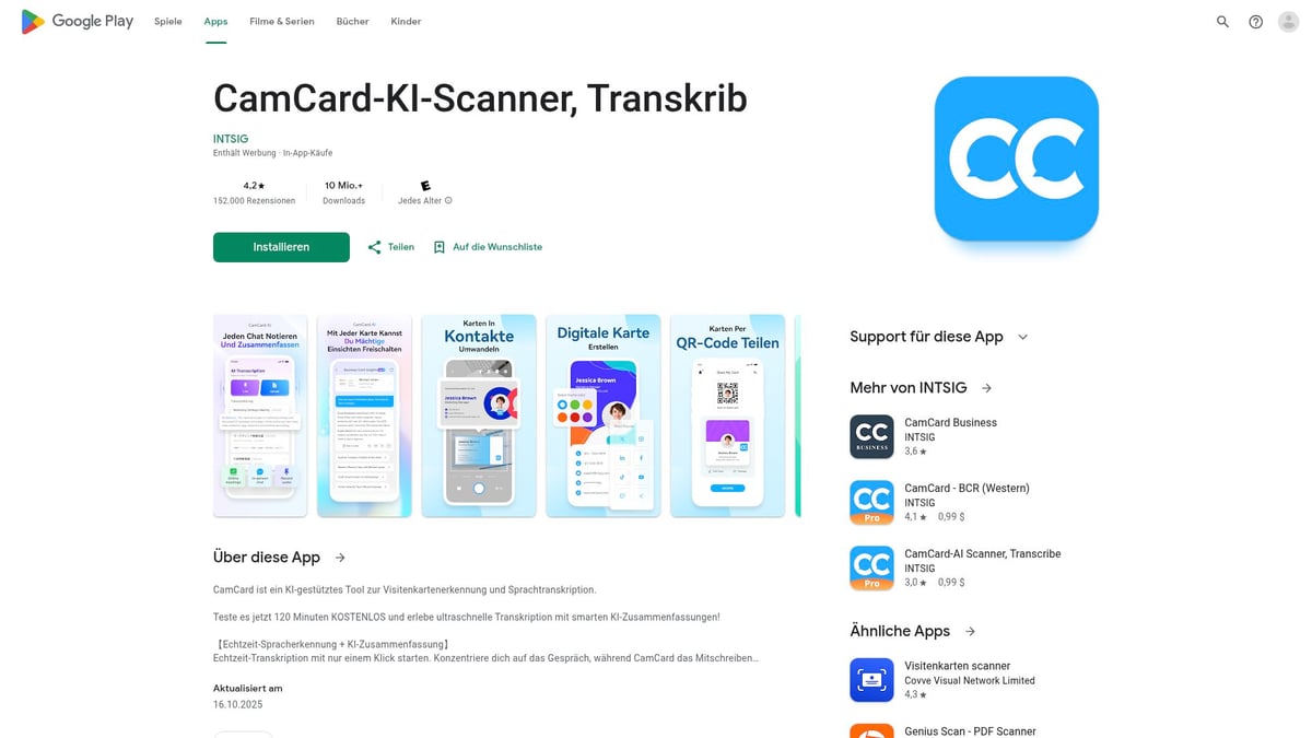 7 Top App Visitenkarte Tools 2025: Digital Vernetzen Leicht Gemacht - CamCard