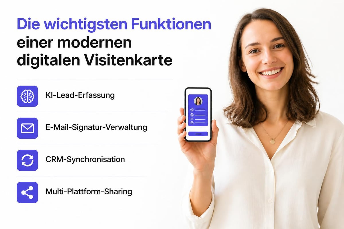 Digitale Visitenkarte Funktionen