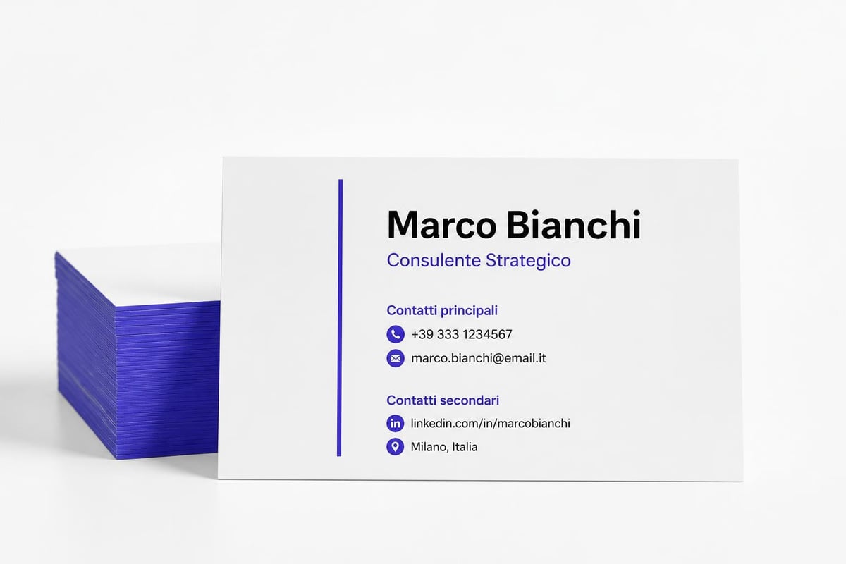 Organizzazione informazioni biglietto da visita
