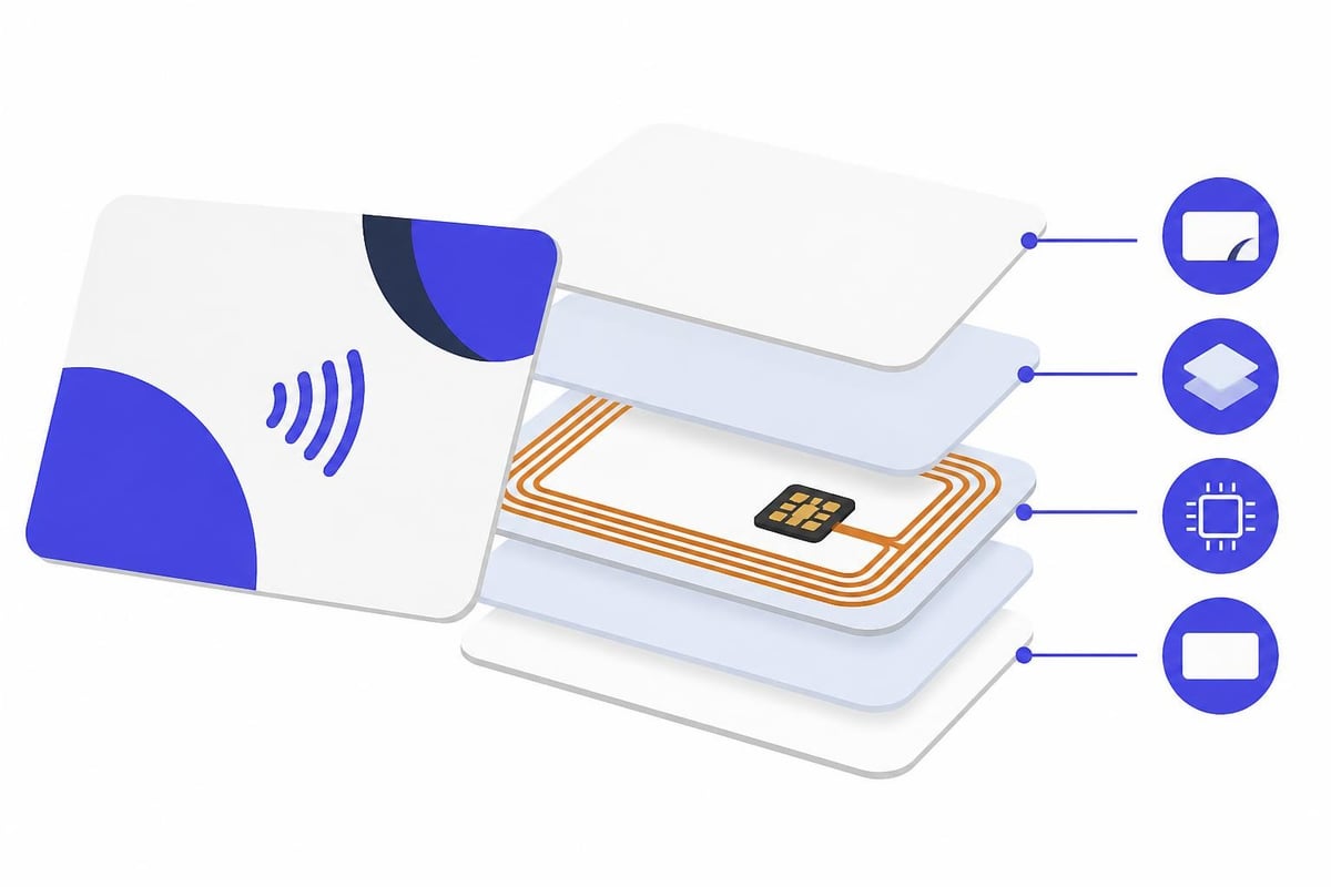 NFC card components and layers