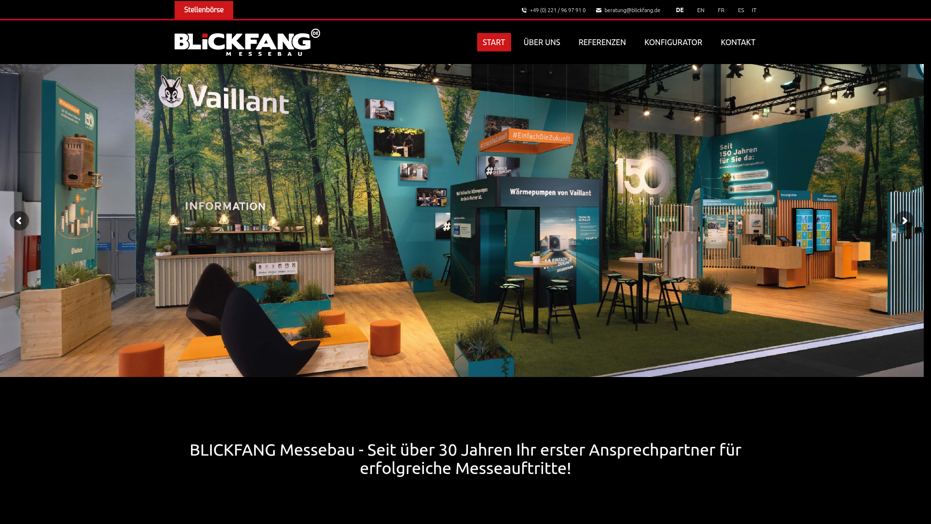 Blickfang Messebau Website