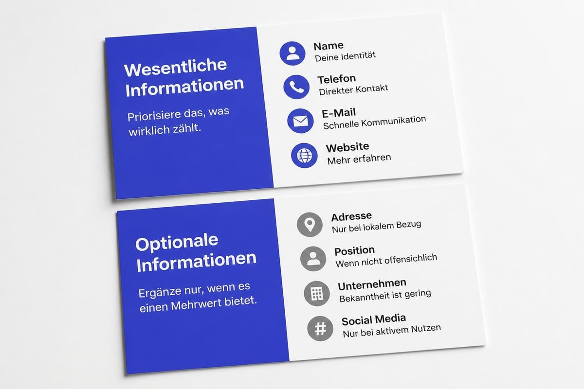 Informationshierarchie Visitenkarte