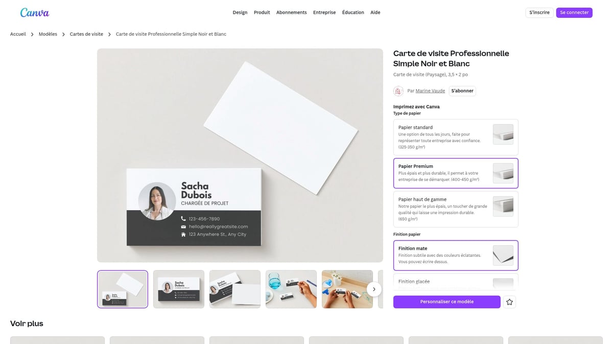 8 Modèles Cartes De Visite Tendance À Découvrir En 2026 - Carte de visite Professionnelle Simple Noir et Blanc – Canva