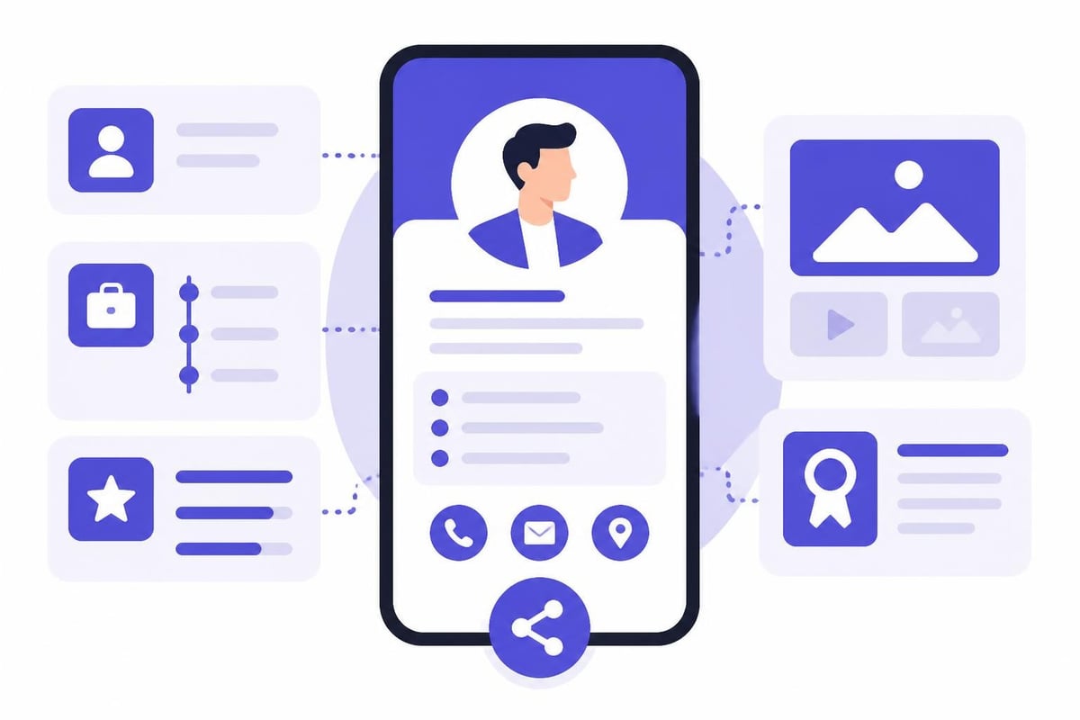 Digital business card CV structure