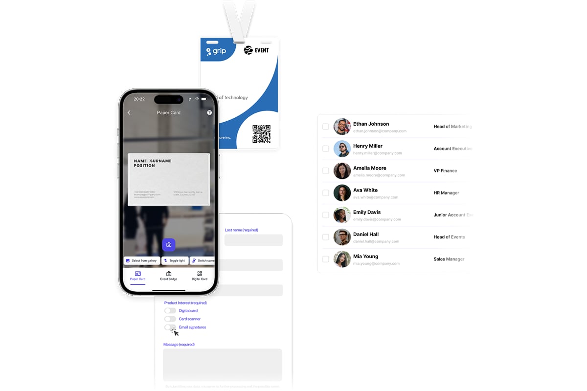 Raccolta dei dati di contatto per fiere ed eventi - Spreadly