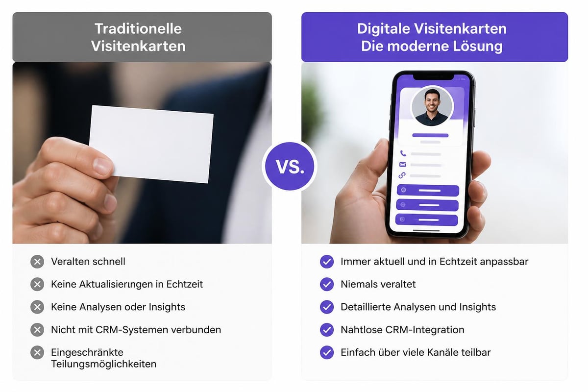 Digitale vs. traditionelle Visitenkarten