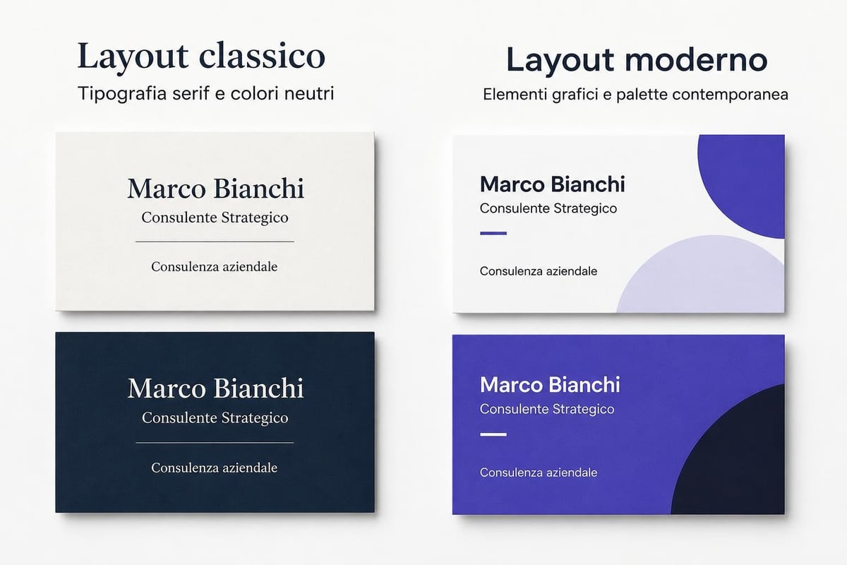 Elementi di design per biglietti da visita