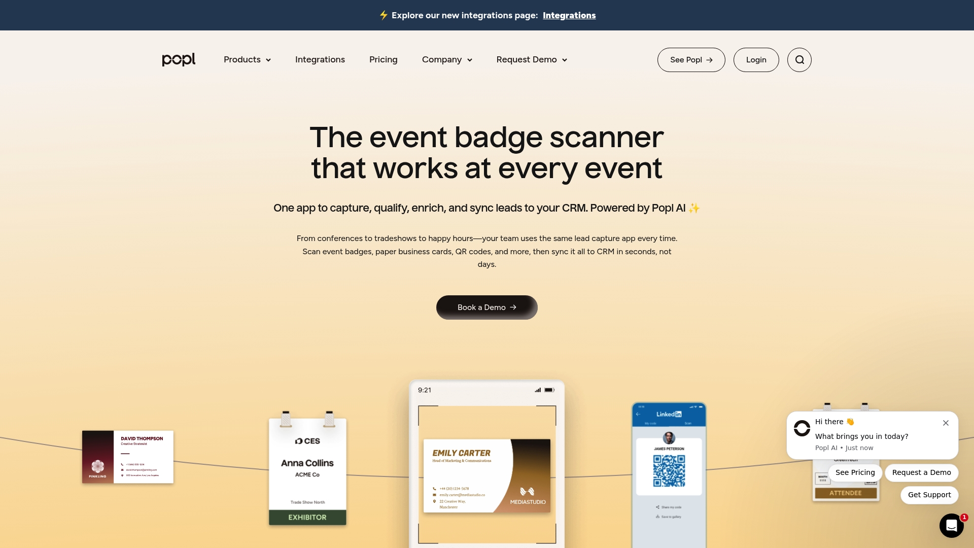 Popl business card scanner