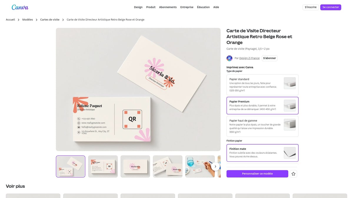 8 Carte De Visite Modeles Créatifs À Découvrir En 2026 - Carte de Visite Directeur Artistique Retro Beige Rose et Orange – Canva