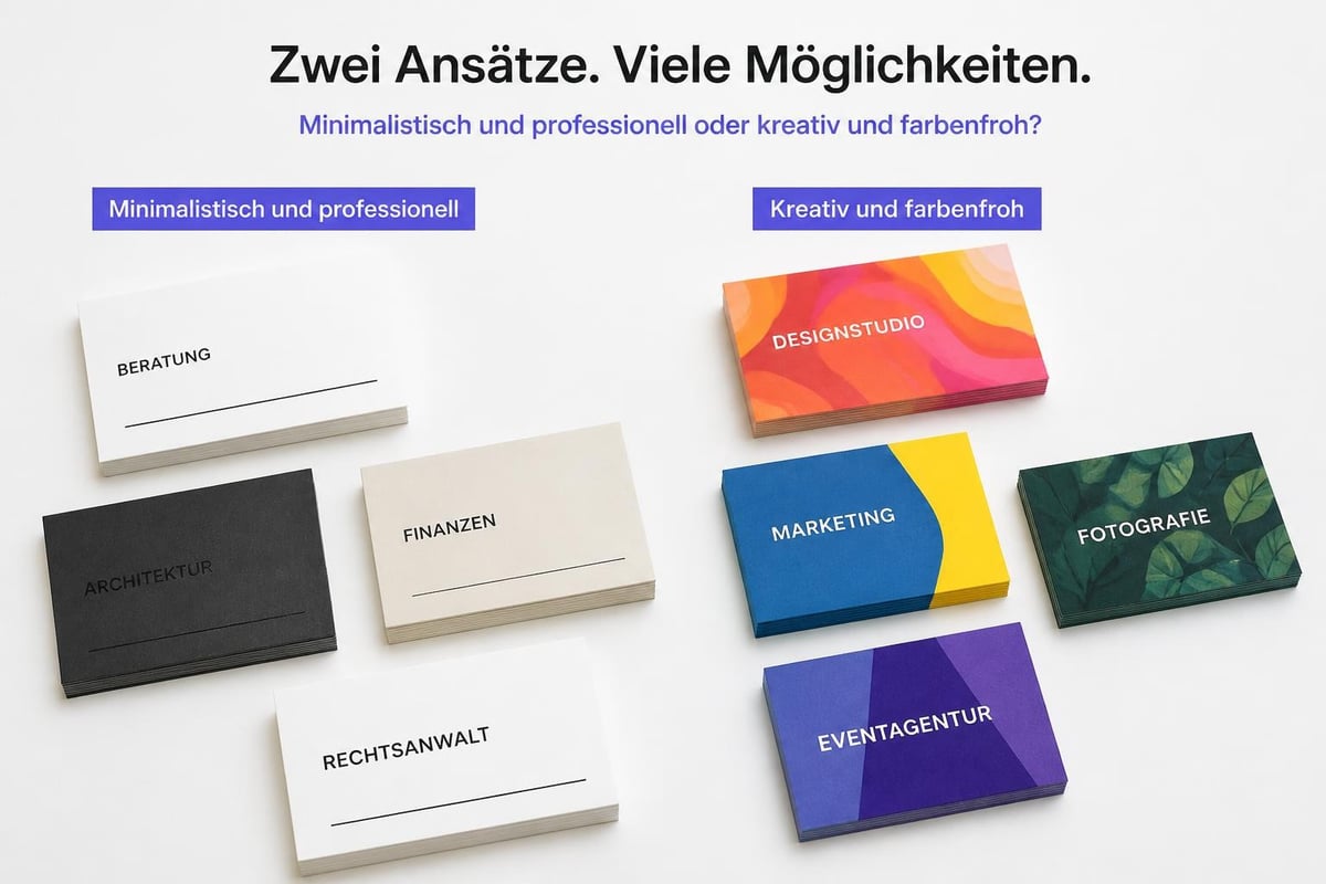 Visitenkarten Design-Stile