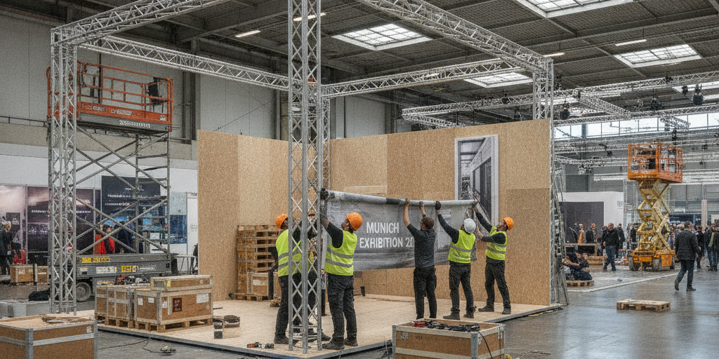 Professional trade fair construction team