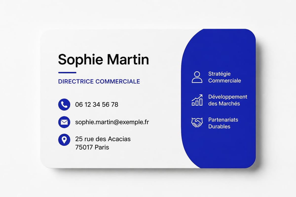 Hiérarchie informations carte visite